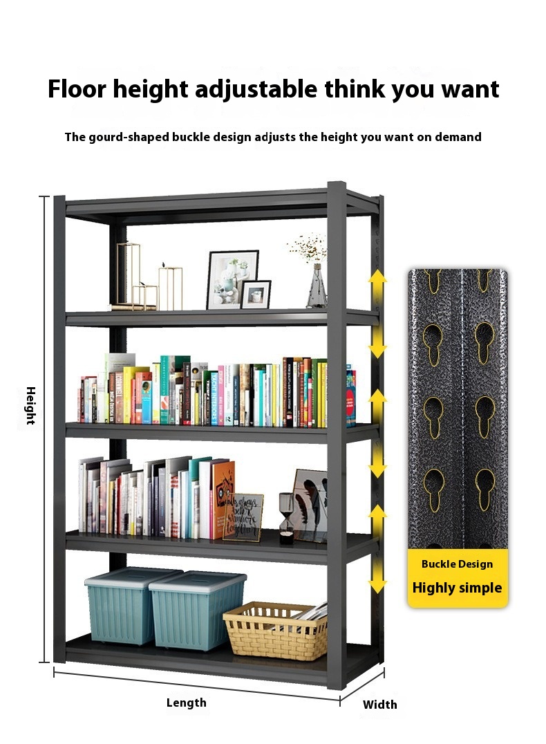 Customizable Steel 5-Layer Durable Corrosion Protection Inner Rivet Boltless Adjustable Height Multi-Tier Shelving Storage Rack