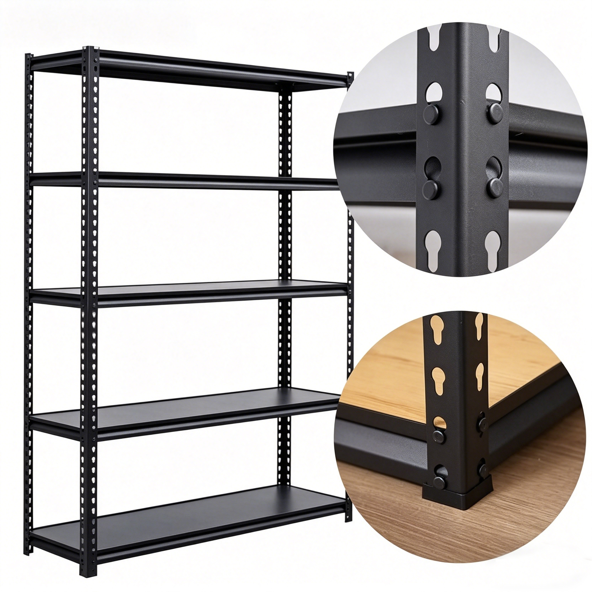 100kg-200kg Adjustable Durable Light Duty Boltless Steel Corrosion Protection Slotted Angle Iron Rivet Z Beam Multi-Level Rack