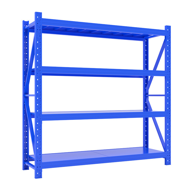 Wholesale Industrial Medium Duty Steel Warehouse Garage Storage Rack Corrosion Protection 4-Layer Multi-Level Stacking Shelves