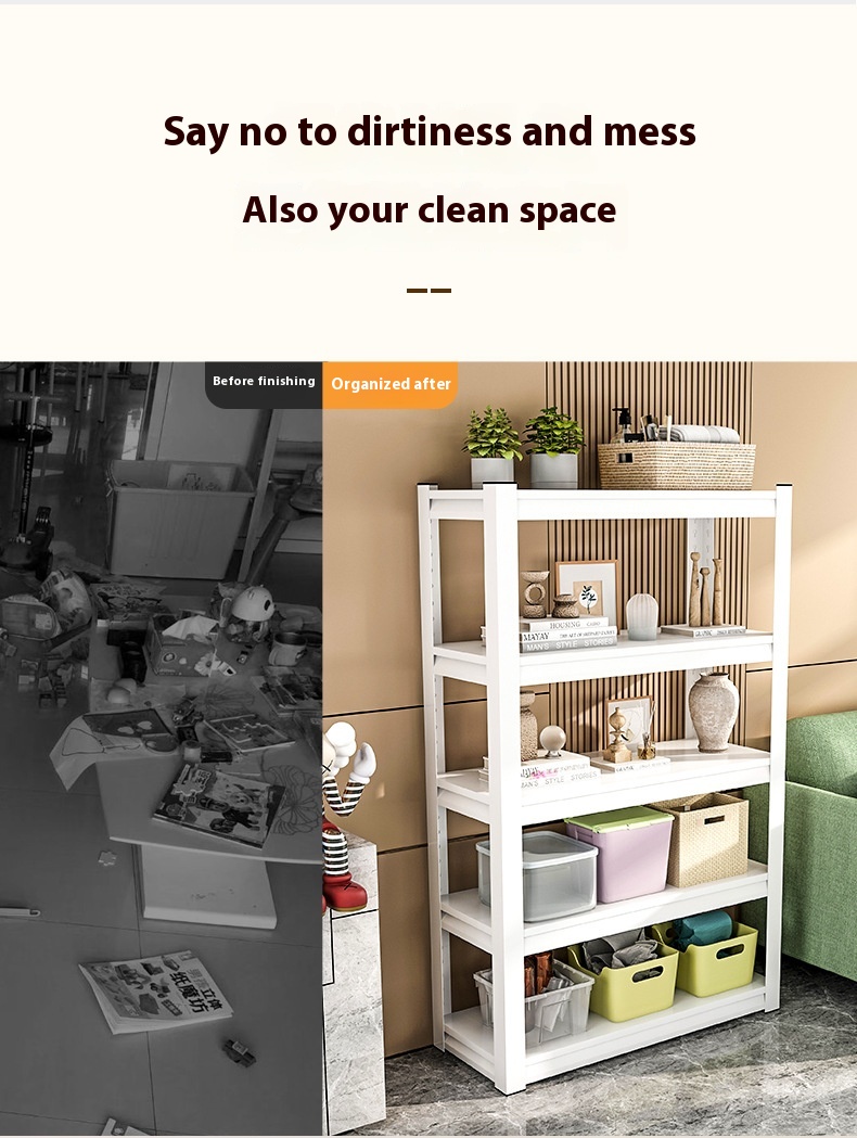 Conceal Upright Boltless Rivet Shelving Rack with 5 Layer Durable Steel Panel Corrosion Protection