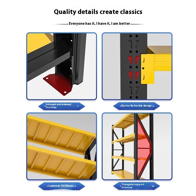 Thickened Multi-Layer Metal Heavy Duty Storage Rack for Home Supermarket Garage Corrosion Protection Powder Coated Finish