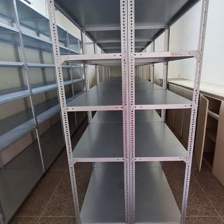 Grey Light Duty Slotted Angle Grocery Store Small Shelf