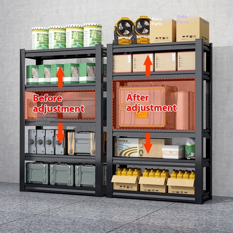 Steel 5-Layer Durable Inner Rivet Connection Shelving Unit for Basement & Workshop No Tools Required Assembly