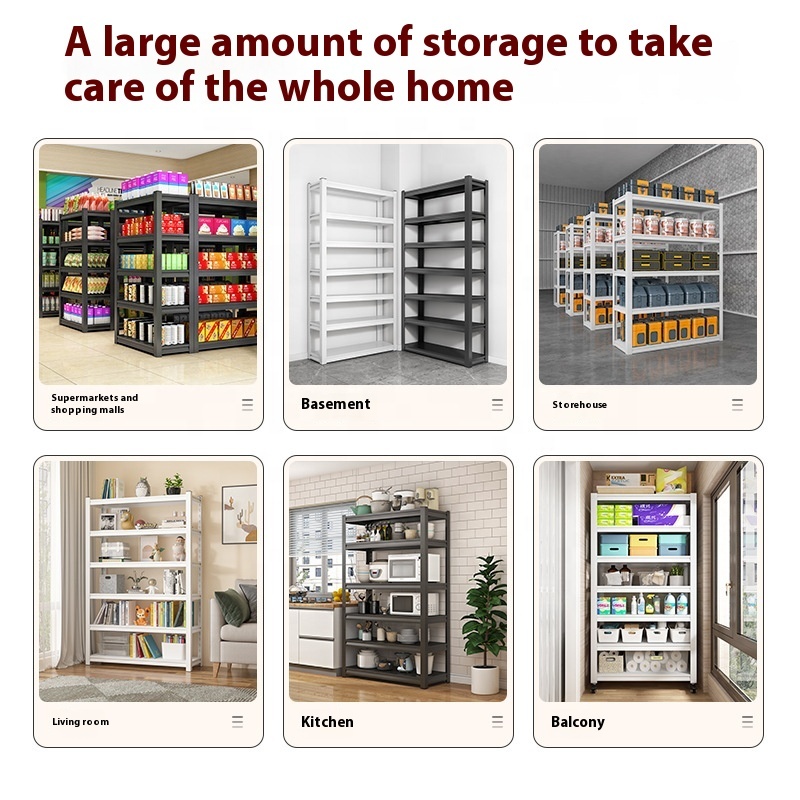 Conceal Upright Boltless Rivet Shelving Rack with 5 Layer Durable Steel Panel Corrosion Protection