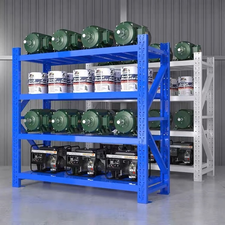 Steel Multi-Level Storage Shelves Warehouse Shelving with Corrosion Protection and Space Saving 200/300kg Loading Capacity