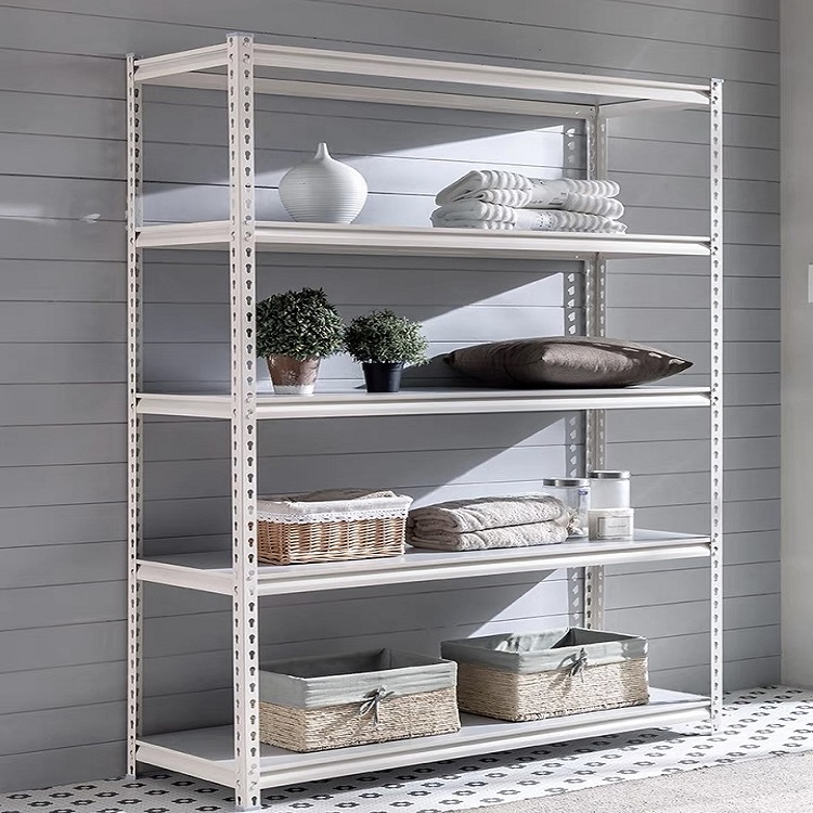 Budget-Friendly Durable 5-Layer Light Duty Boltless Rivet Shelving Adjustable Steel Storage Shelf for Home & Office