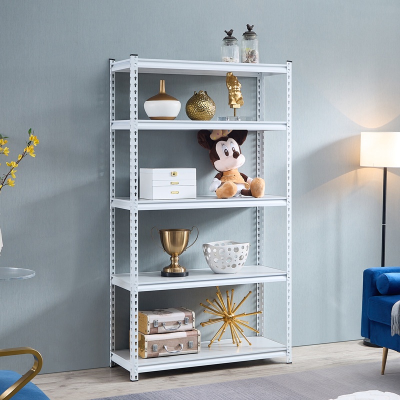 Heavy Duty Boltless Rivet Shelving Steel Shelf Racking Storage Stacking Rack Metal Shelves 5-Layer Powder Coated Corrosion
