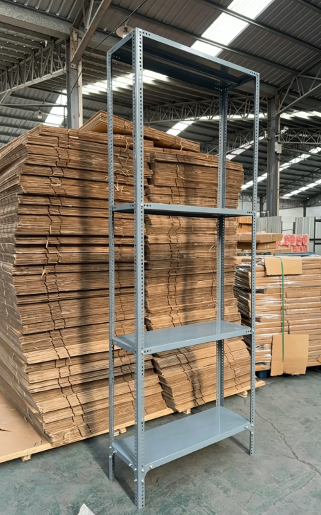Reinforced Thickened 5 Layer Warehouse Slotted Angle Steel Shelving Anti-Rust Moisture Proof Powder Coated Storage