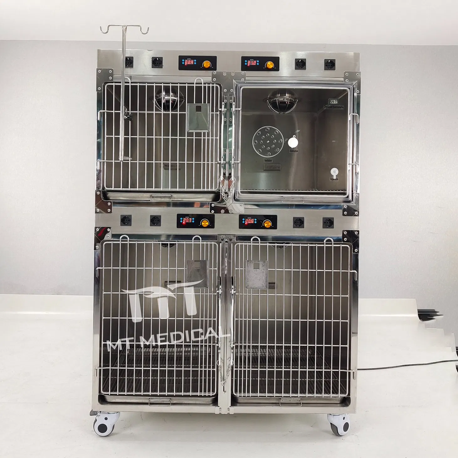 ICU Incubator for Veterinary Intensive Care Unit Stainless Steel Oxygen Cage Puppy Pet ICU Cage