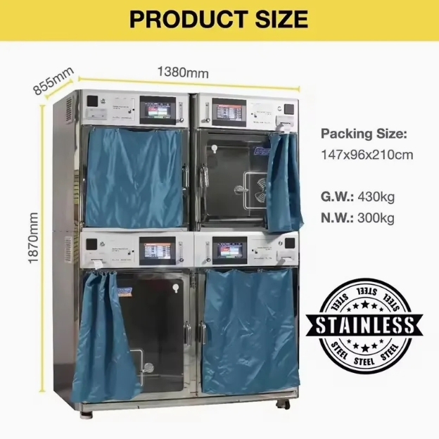 Dog Puppy Intensive Care Medical Clinic Stainless Steel Veterinary Incubator Intelligent Pet ICU Cage