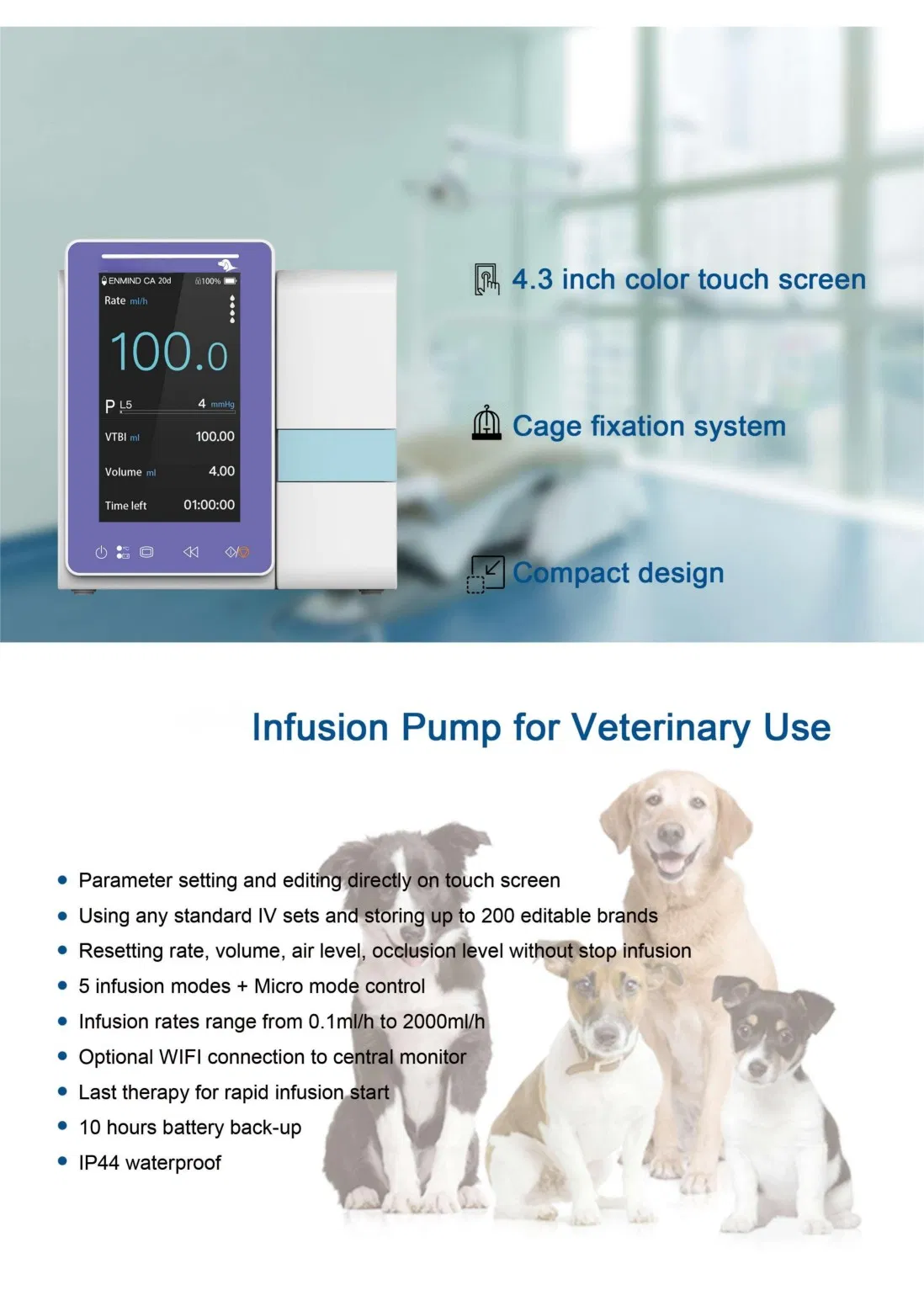 Veterinary Infusion Pump for Small Animal Clinic Precision Fluid Delivery