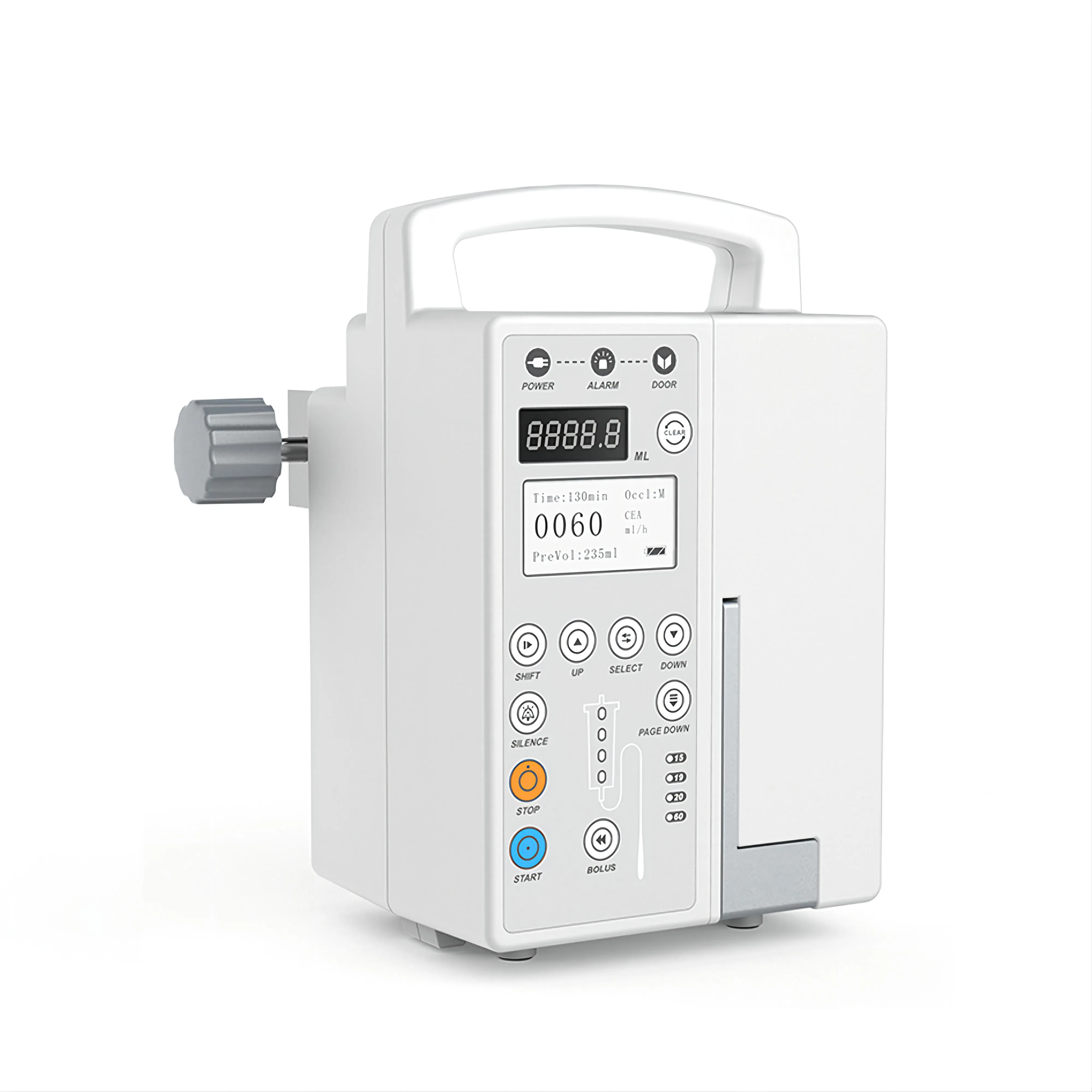 CE ISO GMP Single Channel Dual CPU IV Vet Hospital Smart Veterinary Infusion Pump with Air Bubble Detection &amp; Battery Backup