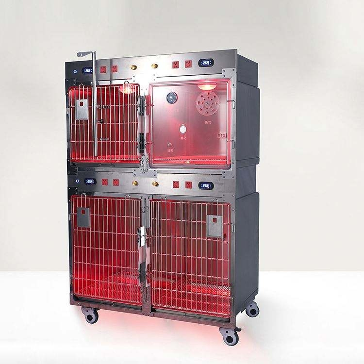 ICU Incubator for Veterinary Intensive Care Unit Stainless Steel Oxygen Cage Puppy Pet ICU Cage