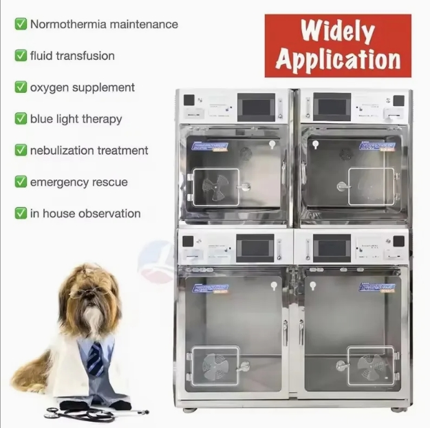Dog Puppy Intensive Care Medical Clinic Stainless Steel Veterinary Incubator Intelligent Pet ICU Cage