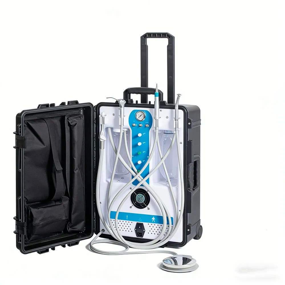 High Quality Portable Suction Unit Gu-P302 Portable Dental Unit Veterinary Use with Silent Oil Free Air Compressor