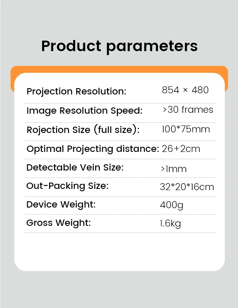 Vein Finder Technical Specs