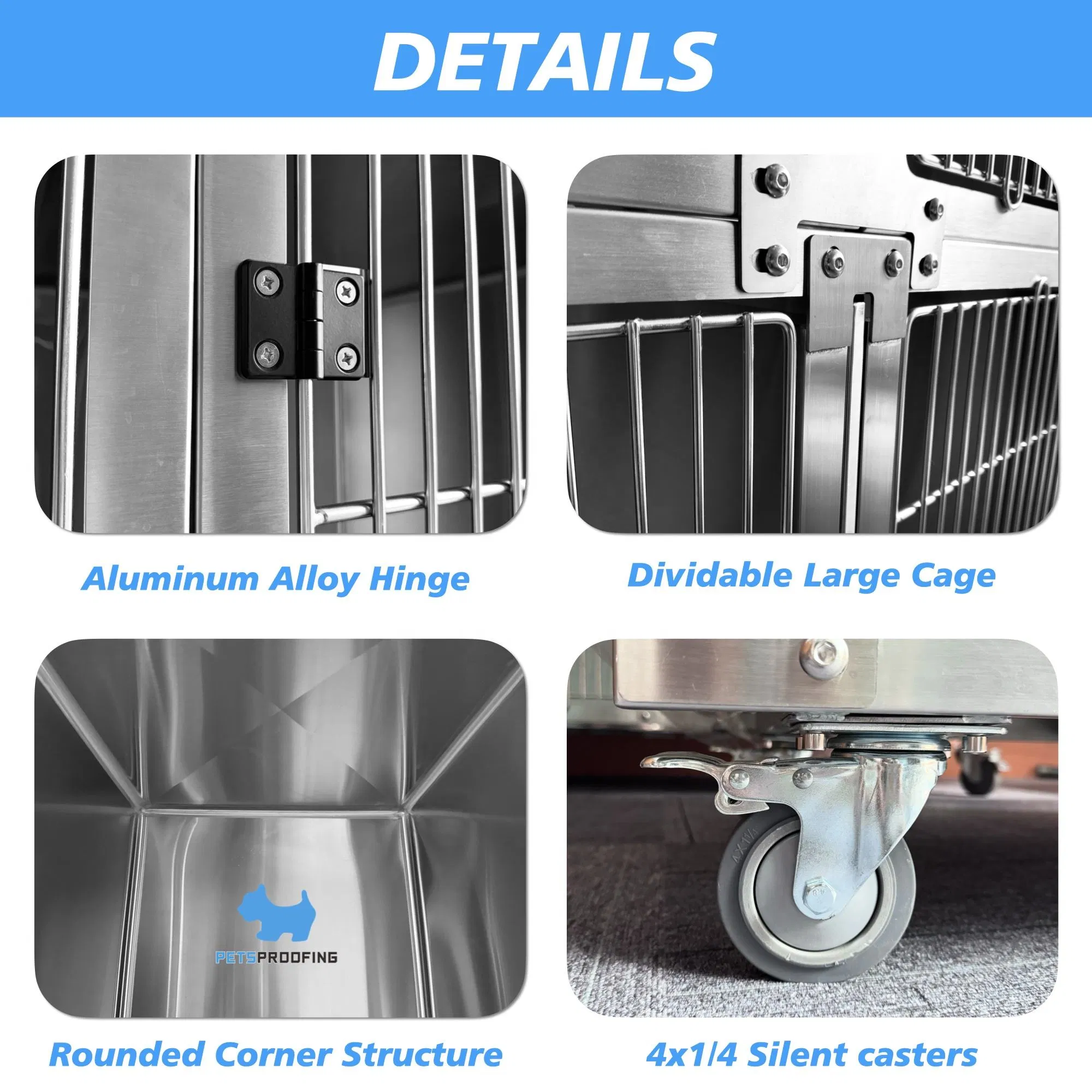 Petsproofing Pet Store Cage Veterinary Clinic Cage for Dogs Cats Steel Modular ICU Kennel