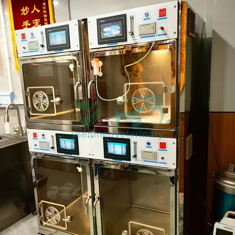 Ysvet-ICU01 Hot Sale Dog Incubation Charmber 4 Units Multifunctional Veterinary ICU Cage