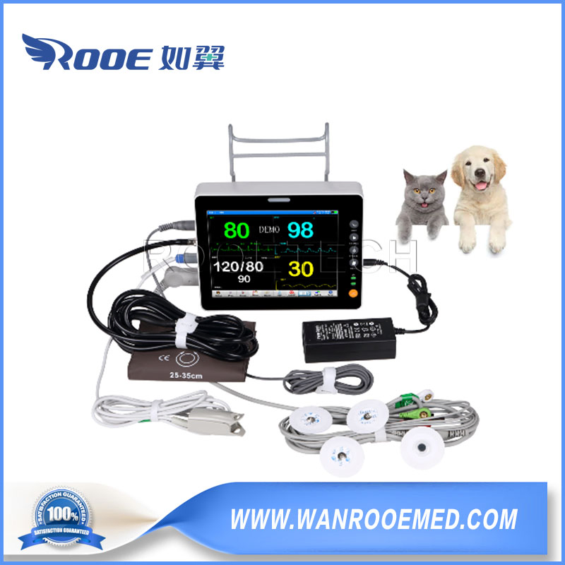 8-Inch Multi-Display Mode Vital Veterinary ECG Vet Patient Monitor for Vet Hospital Clinc