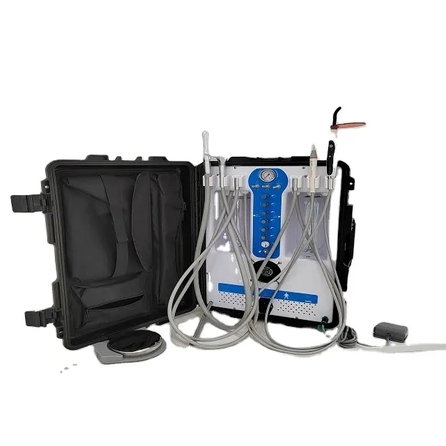 High Quality Portable Suction Unit Gu-P302 Portable Dental Unit Veterinary Use with Silent Oil Free Air Compressor