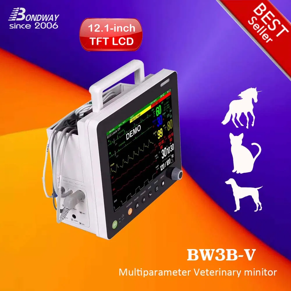 12.1 Inch TFT Large Screen Veterinary Patient Monitor, Veterinary Clinic Instrument, Bw3b-V