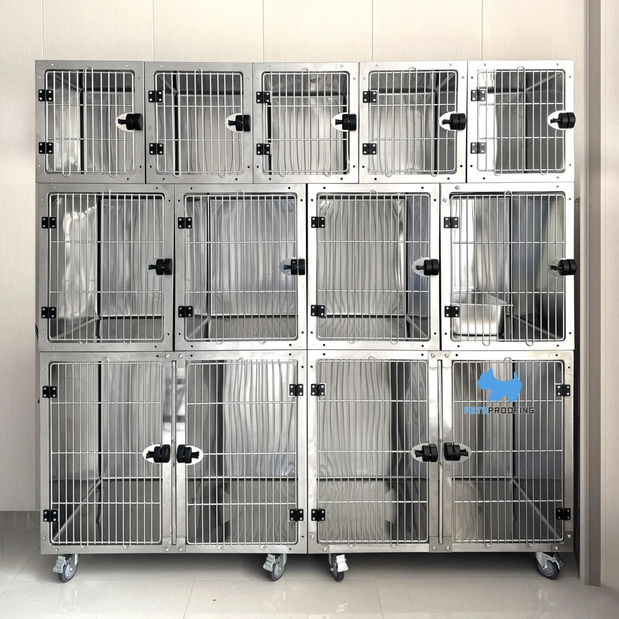 Petsproofing Pet Store Cage Veterinary Clinic Cage for Dogs Cats Steel Modular ICU Kennel
