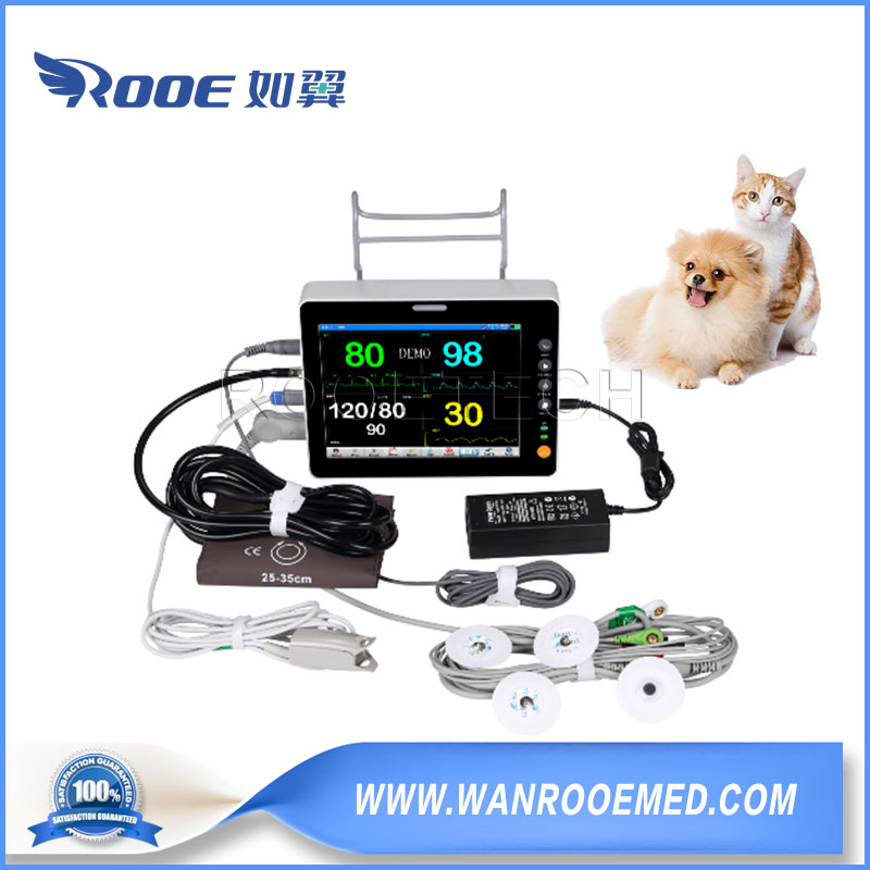 8-Inch Multi-Display Mode Vital Veterinary ECG Vet Patient Monitor for Vet Hospital Clinc
