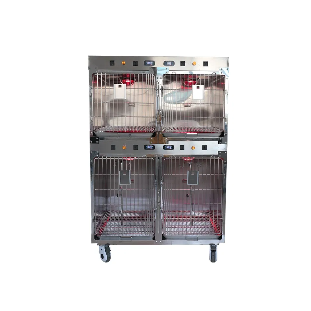 ICU Incubator for Veterinary Intensive Care Unit Stainless Steel Oxygen Cage Puppy Pet ICU Cage