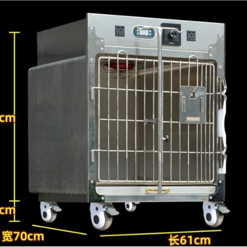 Veterinary Full Stainless Steel Customized Cat Dog Oxygen ICU Cage for Animal
