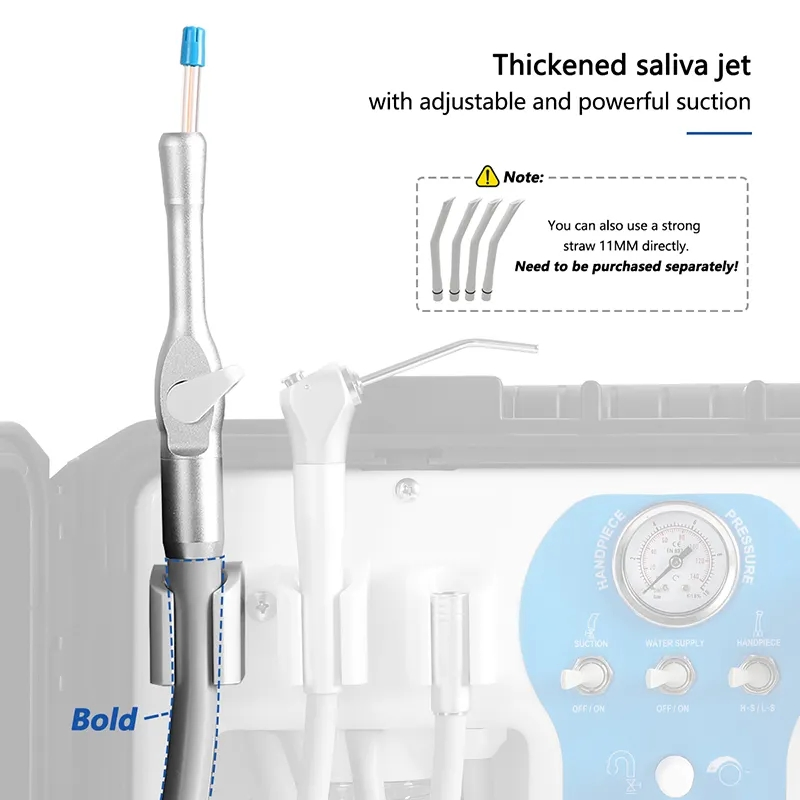 High Quality Portable Suction Unit Gu-P302 Portable Dental Unit Veterinary Use with Silent Oil Free Air Compressor