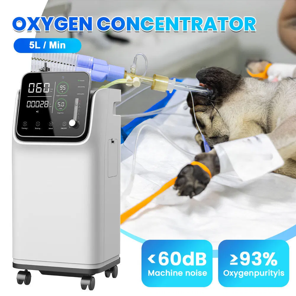 Portable 5 Liter Veterinary Oxygen Concentrator Animal Care