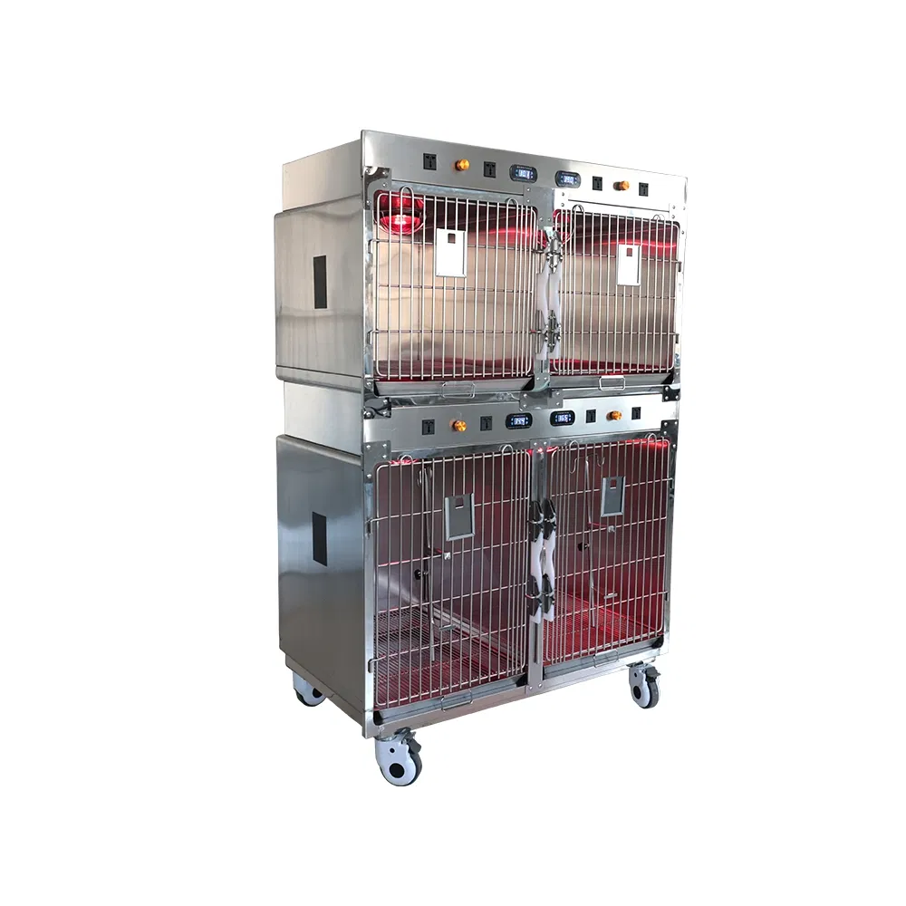ICU Incubator for Veterinary Intensive Care Unit Stainless Steel Oxygen Cage Puppy Pet ICU Cage