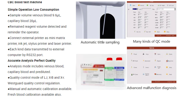 Automated Wbc 3-Part Biochemistry 3part or 5part 5 Part Veterinary Hematology Analyzer