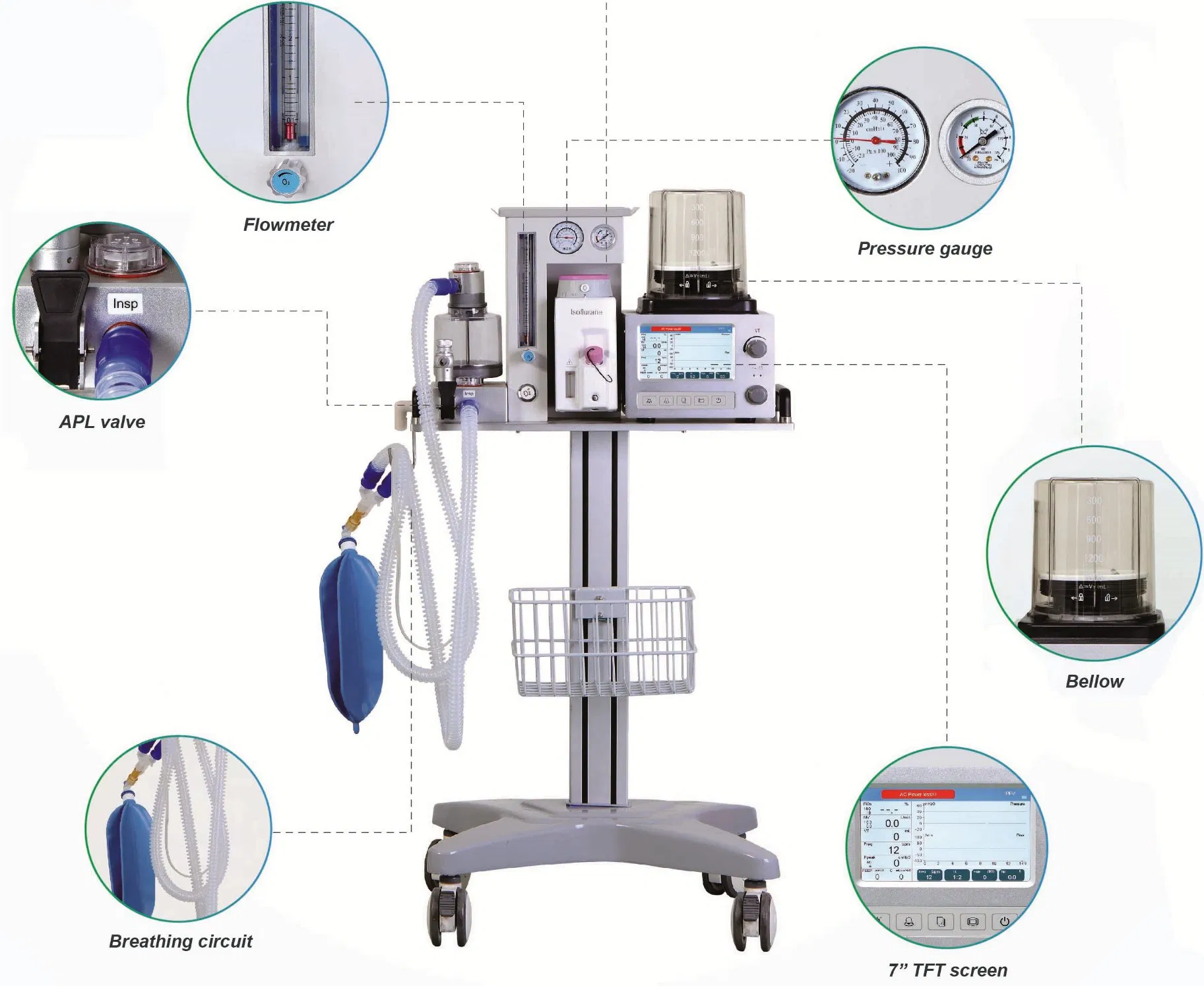 Medical Supplies Anesthesia Machine Veterinary Anesthesia Ventilator for Pet Surgical Breathing