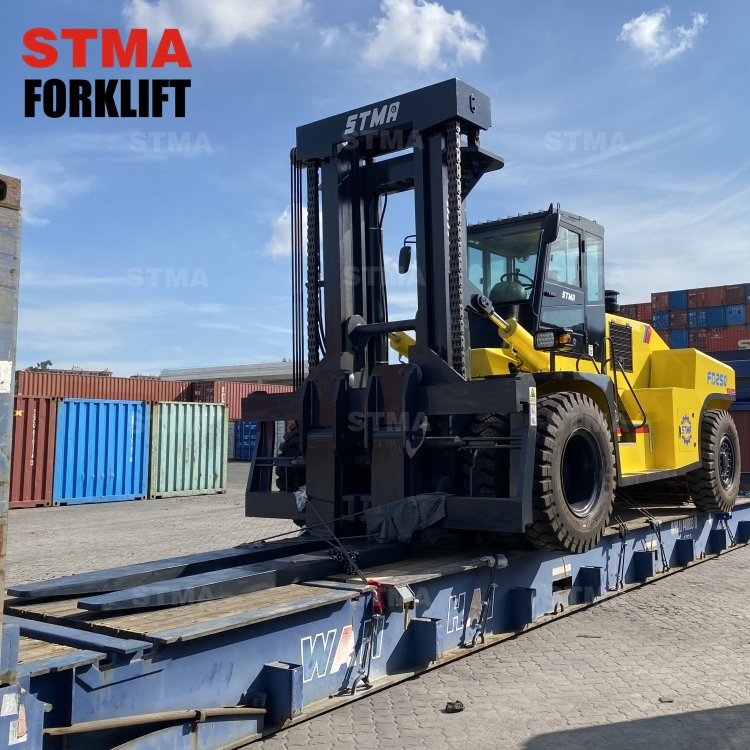 Stma 25 Ton High Capacity Heavy Duty Forklift Truck with Coil RAM for Steel Factory Work 50000 Lbs
