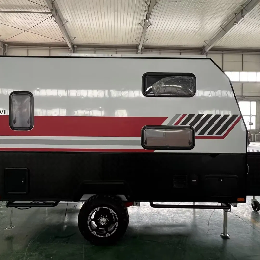 Lightweight Aluminum Trailer Camper with Expandable Roof and Kitchen for Family Outdoor Adventures