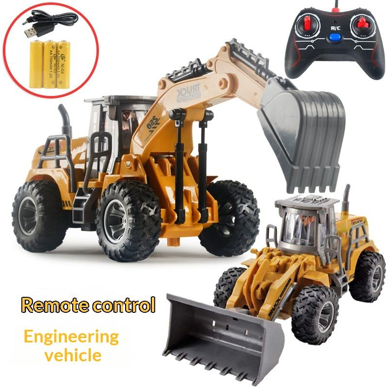 Durable Remote Control Plastic Engineering Vehicle Models for Kids