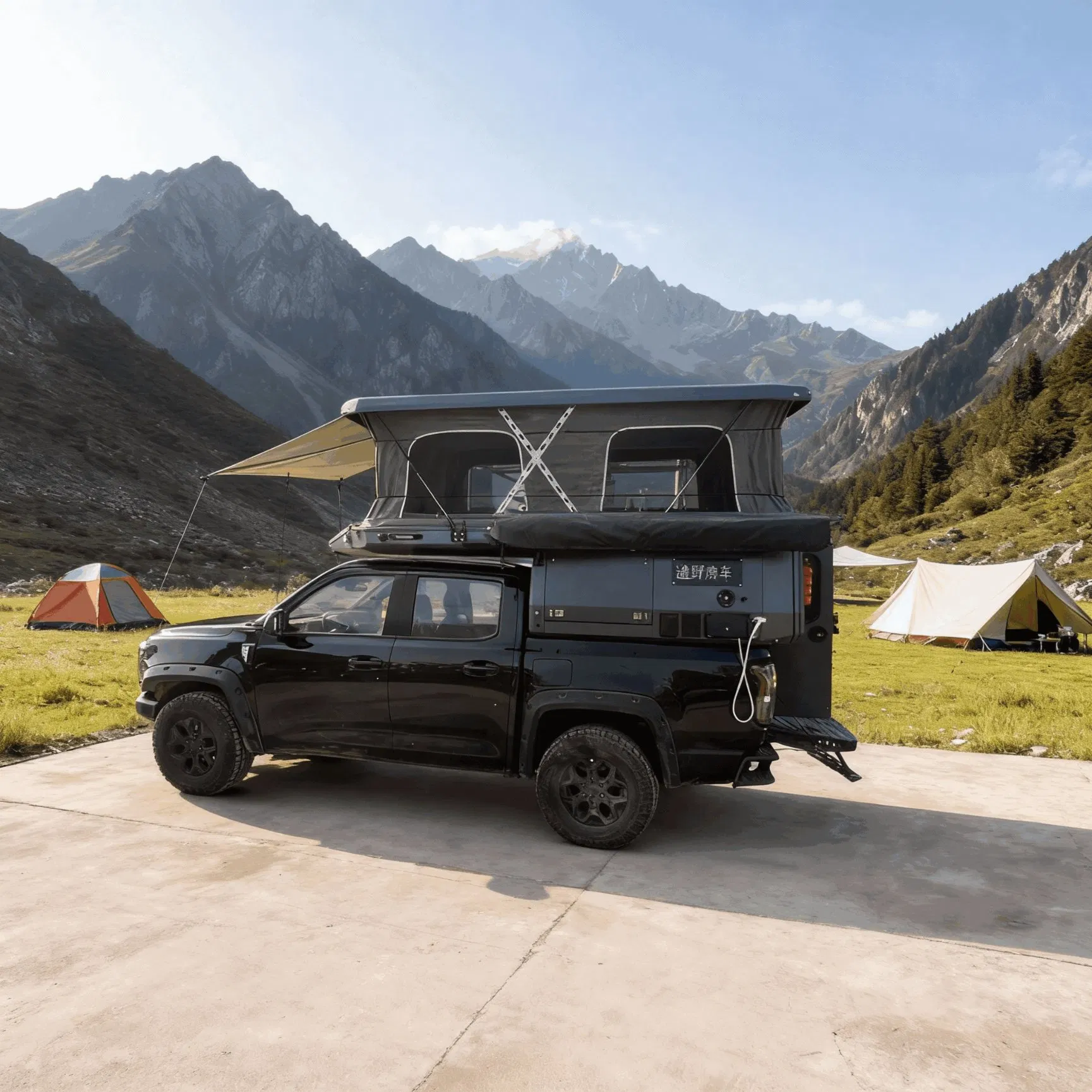 Adventure Ready Pop up Truck Camper Featuring Large Gear Storage and Rack Options