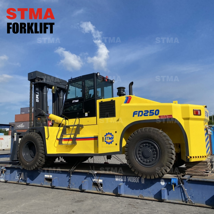 Stma 25 Ton High Capacity Heavy Duty Forklift Truck with Coil RAM for Steel Factory Work 50000 Lbs