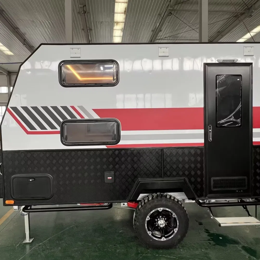 Lightweight Aluminum Trailer Camper with Expandable Roof and Kitchen for Family Outdoor Adventures