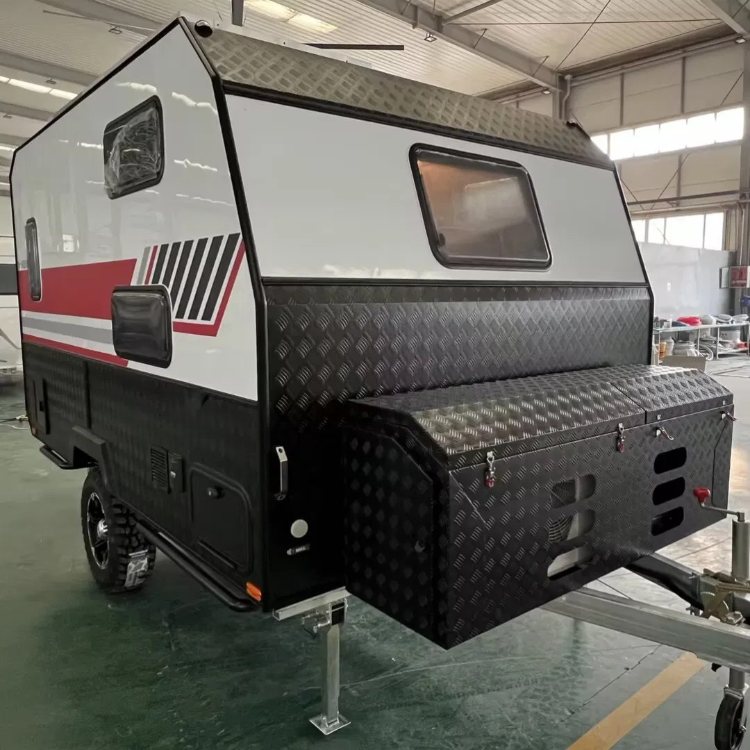 Lightweight Aluminum Trailer Camper with Expandable Roof and Kitchen for Family Outdoor Adventures