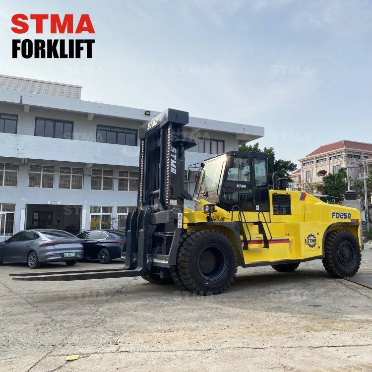 Stma 25 Ton High Capacity Heavy Duty Forklift Truck with Coil RAM for Steel Factory Work 50000 Lbs