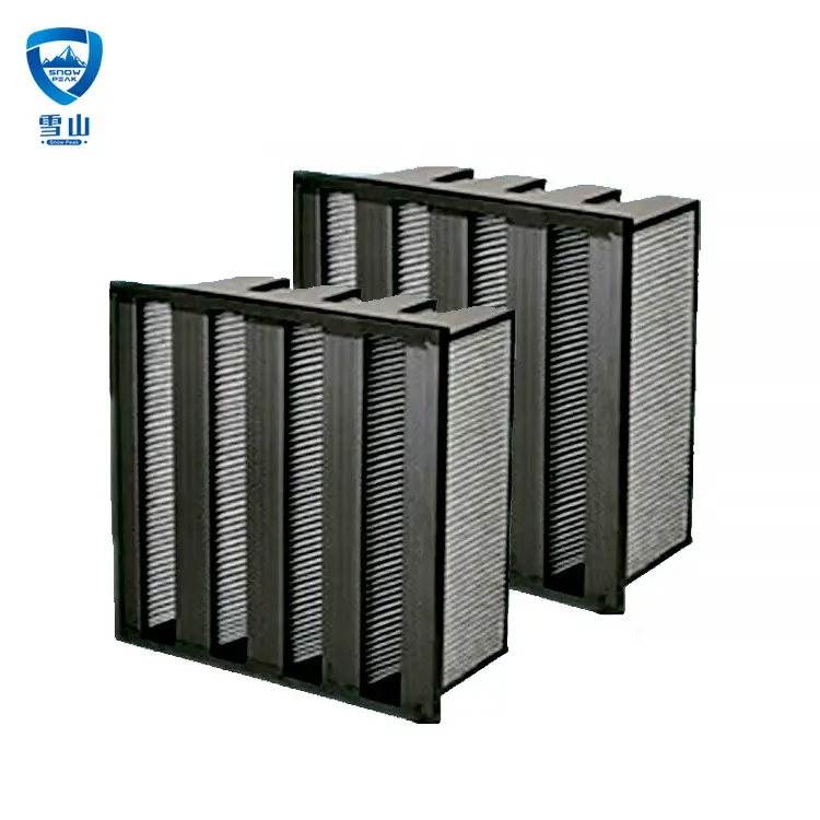 OEM High efficiency 2V 3V 4V 5V 6V cell plastic frame W shape ventilation filter HVAC system HEPA filter Air Conditioning V Bank Filter Factories, Exporters