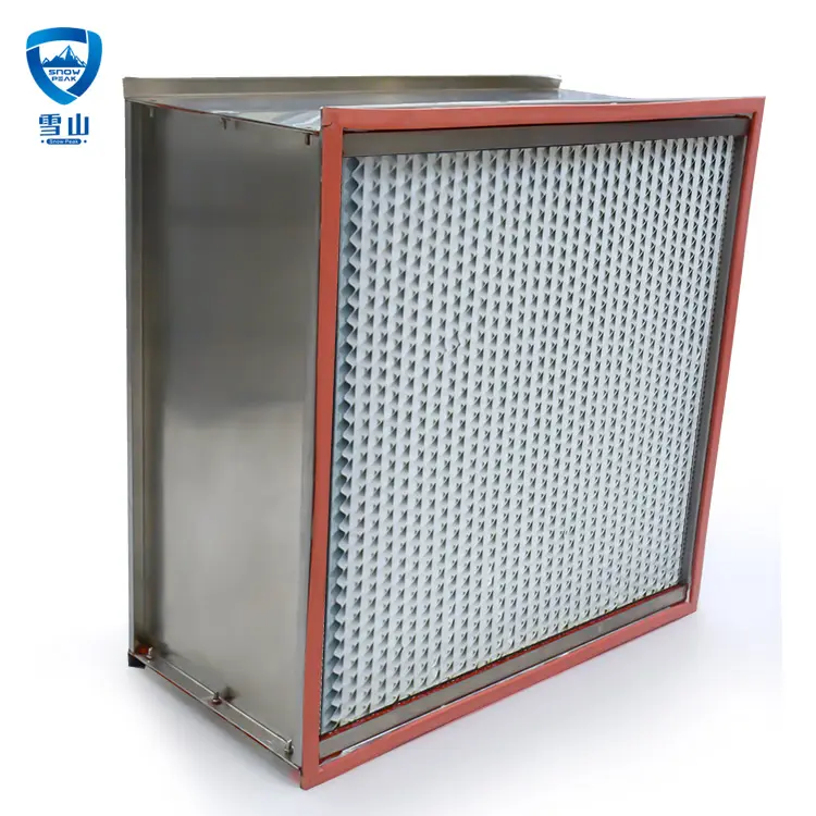 OEM High efficiency Industrial use Heat Resistant Stainless Steel frame aluminum foil separator High Temperature HEPA air filter Factories, Exporter