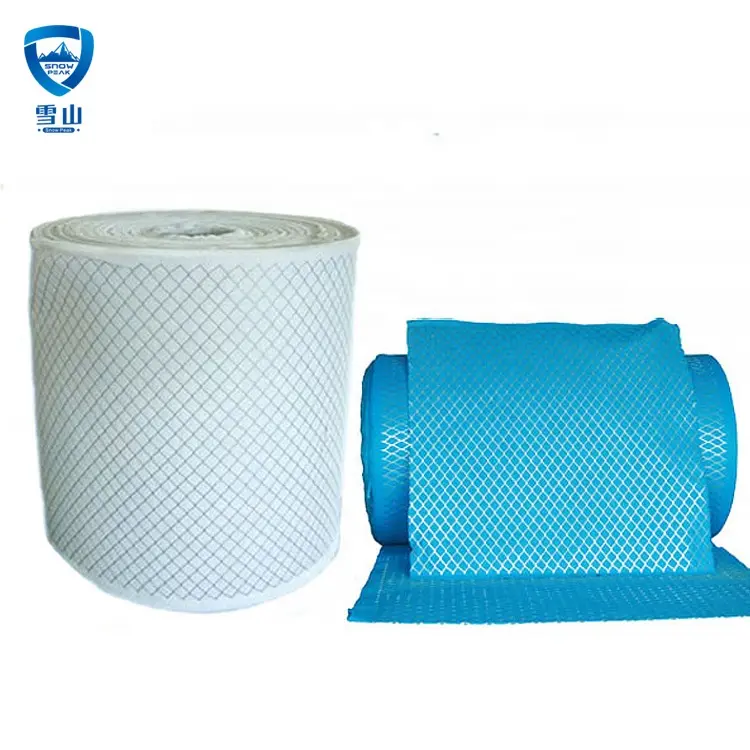 Custom Blue white green pre polyester synthetic laminated wire mesh roll For G3 G4 foldaway air filter Suppliers, Product
