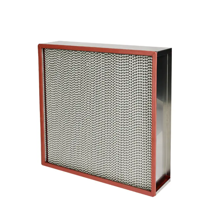 OEM High efficiency Industrial use Heat Resistant Stainless Steel frame aluminum foil separator High Temperature HEPA air filter Factories, Exporter