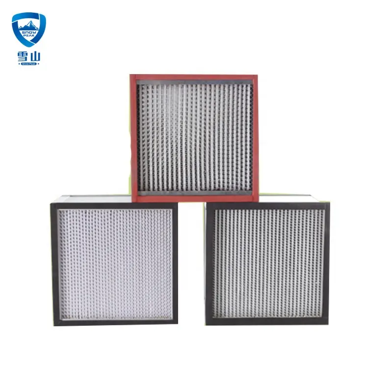 OEM High efficiency Industrial use Heat Resistant Stainless Steel frame aluminum foil separator High Temperature HEPA air filter Factories, Exporter