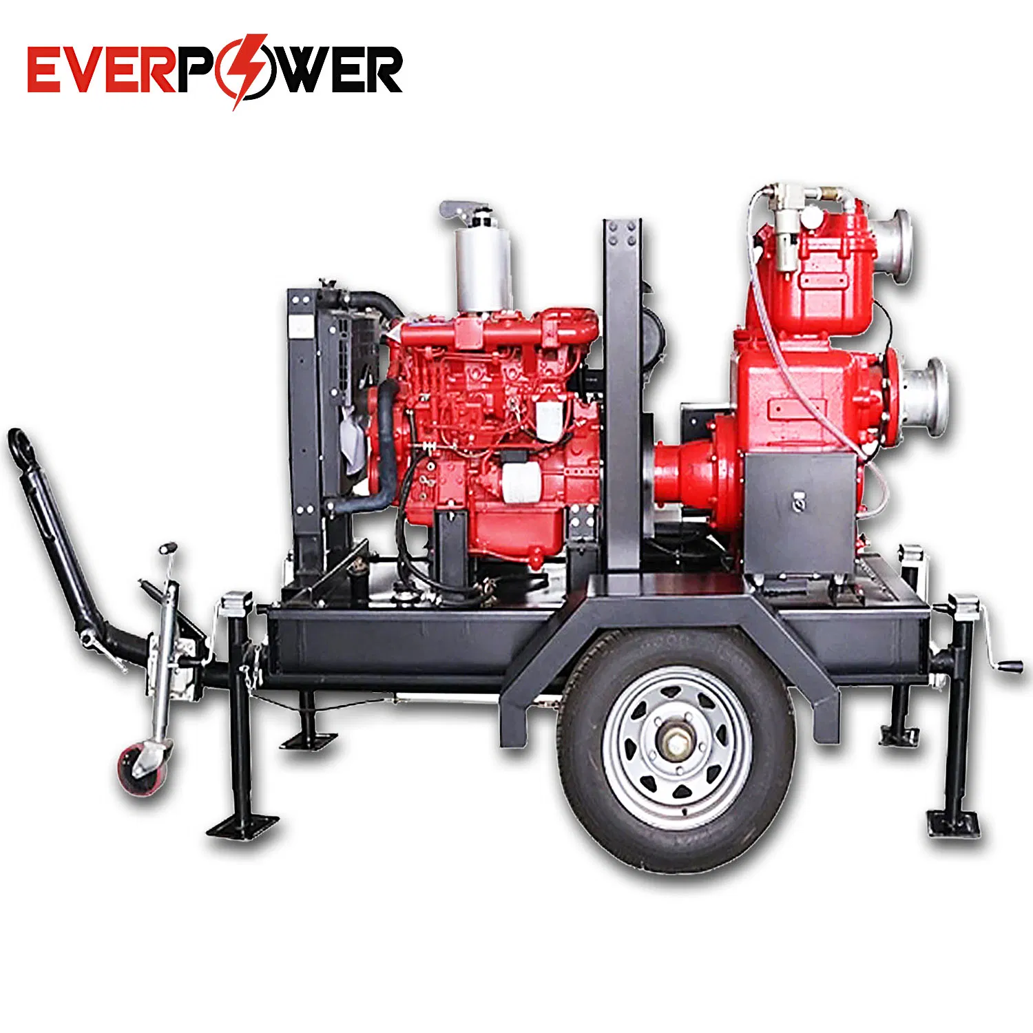 Trailer Mounted Self-Priming Centrifugal Flood Control Trash Slurry Anti-Corrosion Chemical Drainage Fire-Fighting Agriculture Irrigation Diesel Water Pump Set
