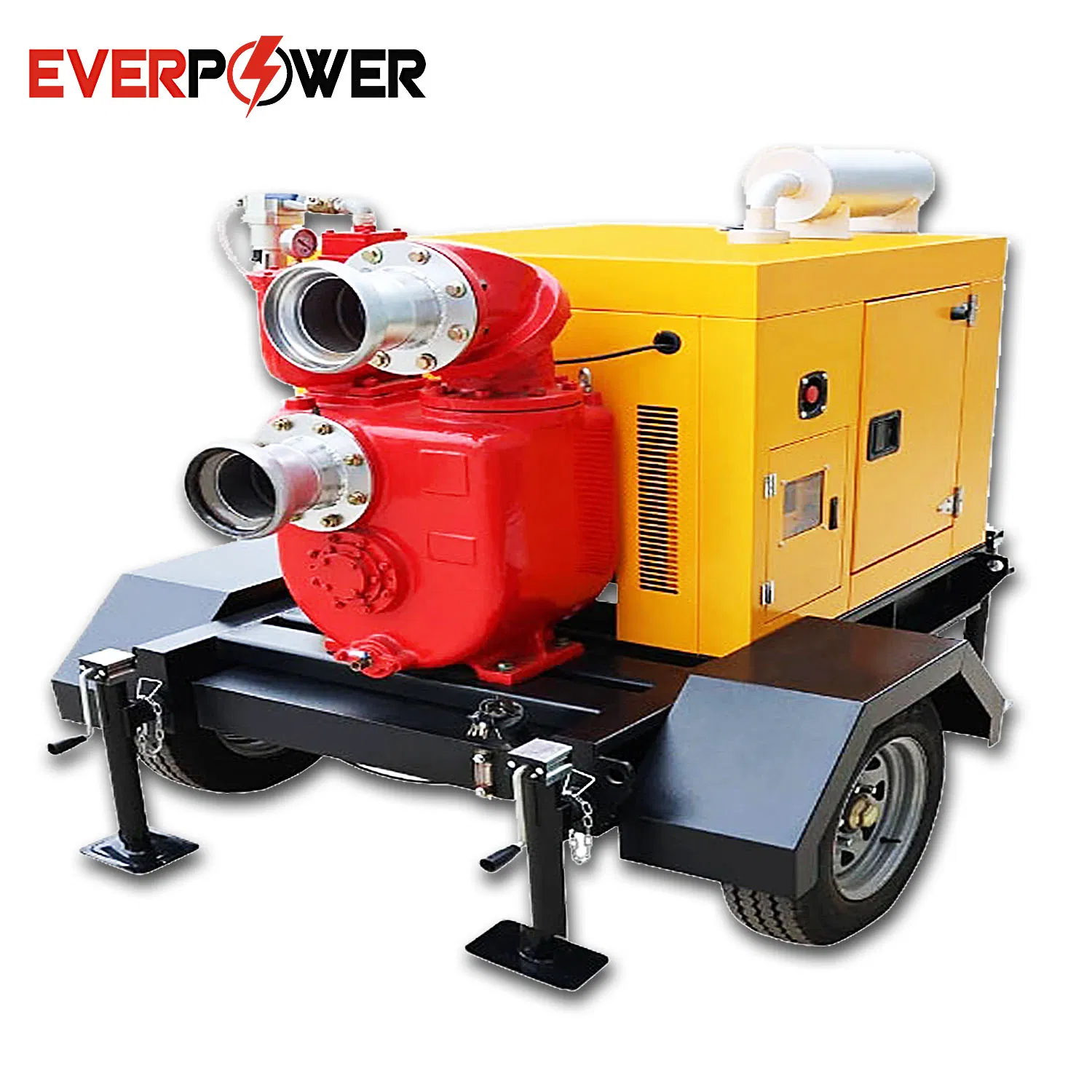 Trailer Mounted Self-Priming Centrifugal Flood Control Trash Slurry Anti-Corrosion Chemical Drainage Fire-Fighting Agriculture Irrigation Diesel Water Pump Set