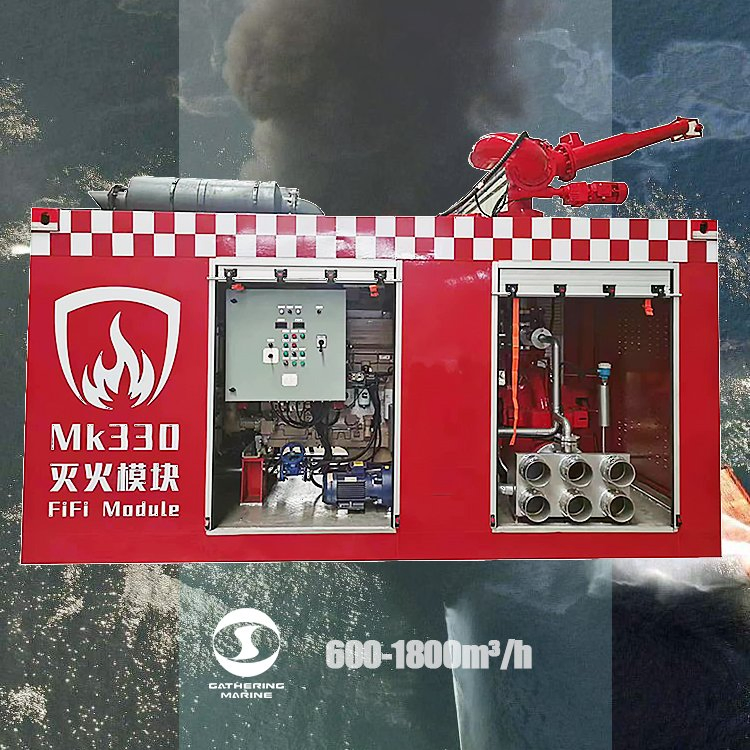 Containerized Fire Fighting Fifi System Unit Mobile Firefighting / Extinguishing Module